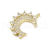 Brass Micro Pave Cubic Zirconia Pendants KK-M322-44G-2