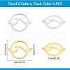 Unicraftale 12Pcs 2 Colors 201 Stainless Steel Connector Charms STAS-UN0036-93-5