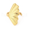 Ion Plating(IP) 304 Stainless Steel Shell Shape Open Cuff Ring for Women RJEW-E063-12G-3