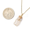 Copper Wire Wrapped Empty Glass Bottle Pendant 304 Stainless Steel Cable Chain Necklaces for Women Men NJEW-JN05276-3