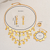 Vintage Brass Coin Tassel Bracelets & Earrings & Multilayer Necklaces & Rings Set for Women's Party GB6557-2