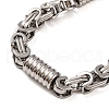 Tarnish Resistant 201 Stainless Steel Column Byzantine Chain Bracelets BJEW-B078-72P-2