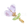 Flower Glass Pendant Decorations HJEW-MZ00262-5