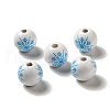Christmas Snowflake Printed Wood European Beads WOOD-K007-05A-2