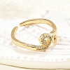 Brass Micro Pave Clear Cubic Zirconia Cuff Rings for Women RJEW-H247-25G-2