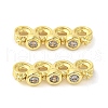Rack Plating Brass Pave Clear Cubic Zirconia Spacer Bars KK-B088-11C-G-1