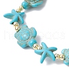 Synthetic Turquoise Beaded Stretch Bracelets for Men Women BJEW-JB11762-02-4