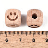 Engraved Beech Wood Beads WOOD-N015-08F-3