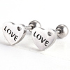 Tarnish Resistant 201 Stainless Steel Barbell Cartilage Earrings EJEW-R147-28-1