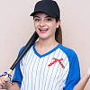 HOBBIESAY 4 Rolls 4 Styles Polyester Baseball Printed Grosgrain Ribbon OCOR-HY0001-17-6