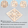 Natural Solid Wood Carved Onlay Applique Craft WOOD-FH0001-13-7