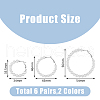 FIBLOOM 6 Pairs 6 Style Plastic Imitation Pearl Beaded Hoop Earrings with Iron Pins for Women EJEW-FI0002-10-2
