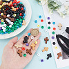 DELORIGIN Wood with Opaque Plastic Beads Bracelet DIY Kit DIY-DR0001-73-4