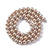 UV Plating Pearlized Glass Pearl Beads Strands GLAA-F128-01A-T15-4