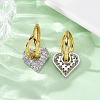 Brass Micro Pave Clear Cubic Zirconia Hoop Earrings EJEW-D322-08PG-02-3