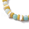 Round Natural Amazonite Beads Stretch Bracelets BJEW-JB11818-01-3