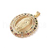 Brass Cubic Zirconia Pendants KK-Z050-31G-02-2