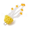 Glass Seed Beaded Jellyfish Pendants PALLOY-MZ00660-01-4