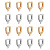 DICOSMETIC 16Pcs 2 Colors Brass Micro Pave Cubic Zirconia Huggie Hoop Earring Findings KK-DC0002-76-1