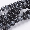 Natural Snowflake Obsidian Beads Strands X-G-G515-8mm-01-1