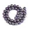Electroplate Opaque Glass Beads Strands GLAA-T032-P10mm-AB15-2