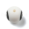 Round with Black Number 0 Silicone Focal Beads SIL-R013-01A-2