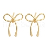 Bowknot Brass Stud Earrings for Women EJEW-S216-04C-G-1
