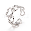 Non-Tarnish 304 Stainless Steel Oval Wrap Open Cuff Ring for Women RJEW-A005-33P-2
