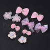 5 Pair 5 Style Bowknot & Flower Polyester Alligator Hair Clips PHAR-C012-01A-3