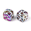UV Plating Opaque Acrylic Beads OACR-T028-72-2