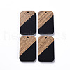 Opaque Resin & Walnut Wood Pendants RESI-T035-38E-1