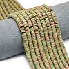 Natural Unakite Beads Strands G-P575-B25-6x1mm-1