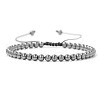 Adjustable women's Hematite Beaded bracelet CN3407-50-1