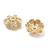 Rack Plating Flower Brass Micro Pave Clear Cubic Zirconia Bead Caps KK-H449-65G-01-NR-2