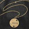 304 Stainless Steel Number 11:11 Pendant Necklaces NJEW-NH0002-01G-02-5
