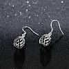 Simple Fashion Silver Plated Brass Filigree Wave Round Lantern Dangle Earrings EJEW-BB00699-3