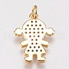 Brass Micro Pave Cubic Zirconia Pendants KK-I614-062G-2