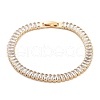 Brass Pave Clear Cubic Zirconia Rectangle Link Bracelets BJEW-YWC0002-11B-G-1