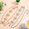 Gorgecraft 2Pcs 2 Colors Alloy Link Chain Belts AJEW-GF0009-21B-4
