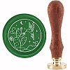 Brass Wax Seal Stamp with Handle AJEW-WH0184-0431-1