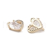 Brass Micro Pave Clear Cubic Zirconia Pendants KK-K351-45A-G-2