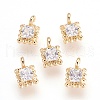 Brass Cubic Zirconia Pendants X-KK-T014-67G-1