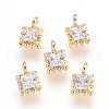 Brass Cubic Zirconia Pendants X-KK-T014-67G-1