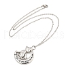 304 Stainless Steel Black Enamel Pet Urn Ashes Necklaces NJEW-K286-01B-P-4