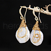 FIBLOOM 1 Pair Mother's Day Jewellery Nuggest Natural Pearl Dangle Earrings EJEW-FI0001-89-7