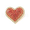 Heart Zinc Alloy Rhinestone Brooches for Backpack Clothes JEWB-R069-01B-G-1