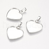 Tarnish Resistant 304 Stainless Steel Pendant Cabochon Settings STAS-P174-08P-1