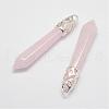 Natural Rose Quartz Big Pointed Pendants G-D860-C07-P-1