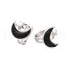 Moon & Star Natural Obsidian Adjustable Rings G-B085-18P-05-1