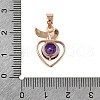 Brass Micro Pave Cubic Zirconia Pendants KK-E795-27KCG-03-3
